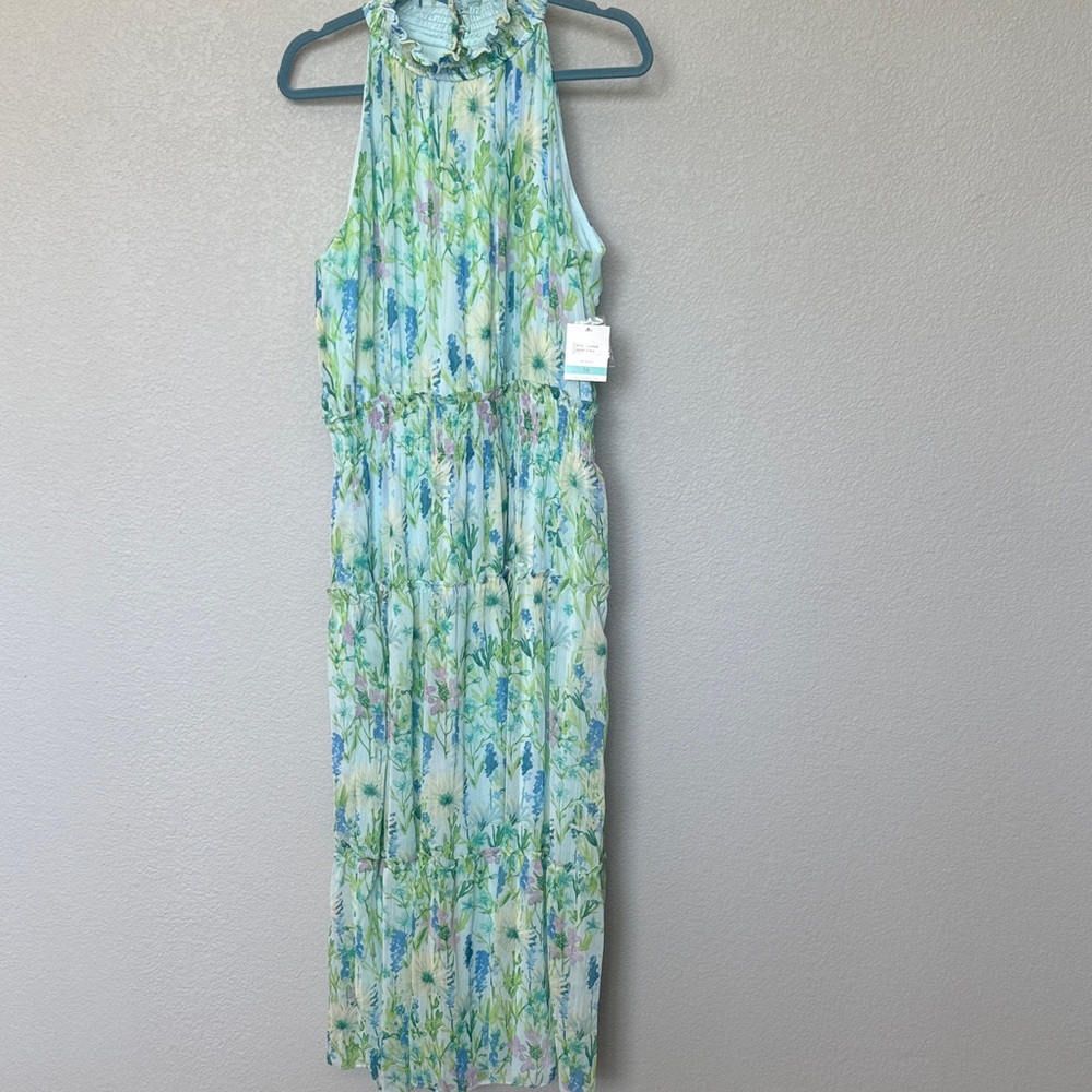 Taylor Green and Blue Floral Dress
